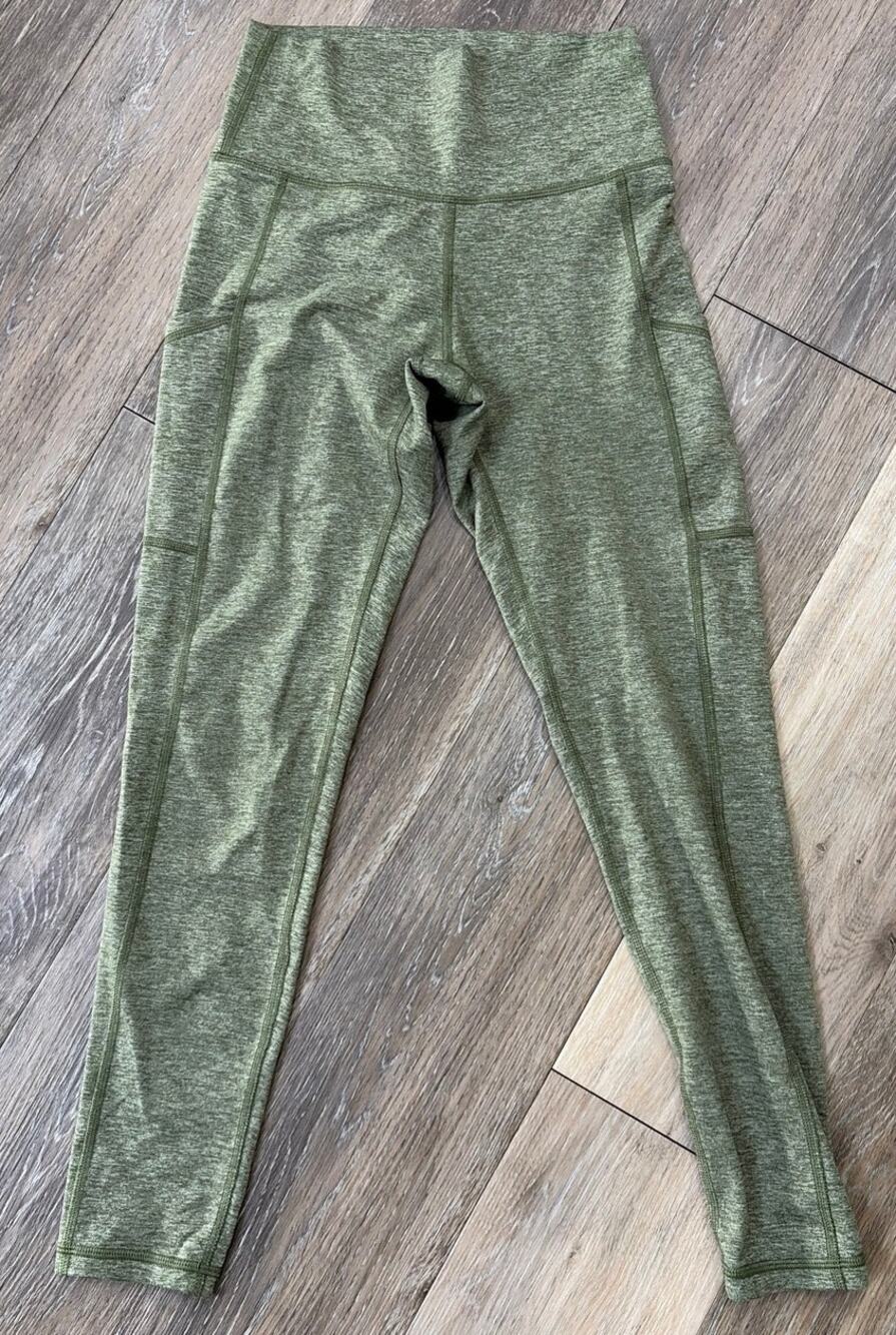 Aerie Women’s High Rise Leggings Heathered Lt Green Athletic Yoga Workout Small